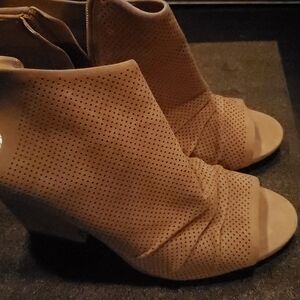 Perforated Tan Ankle Boots